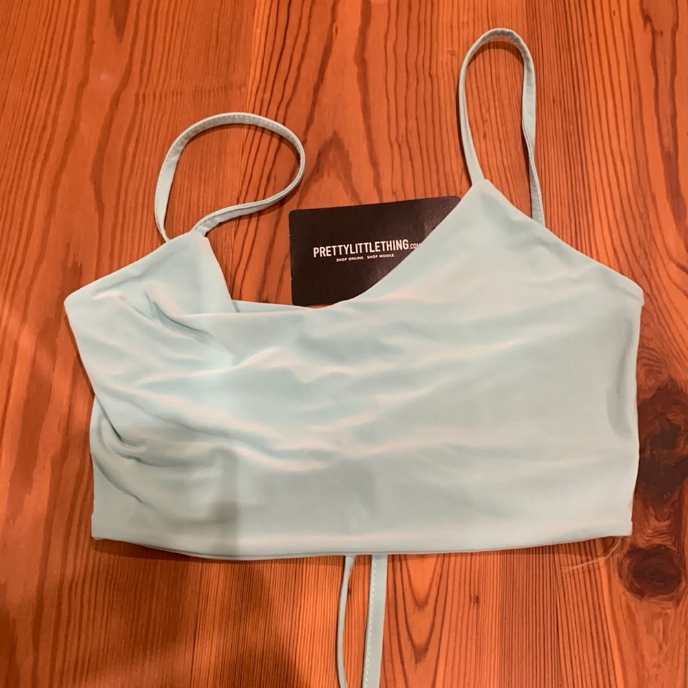 PLT blue crop top